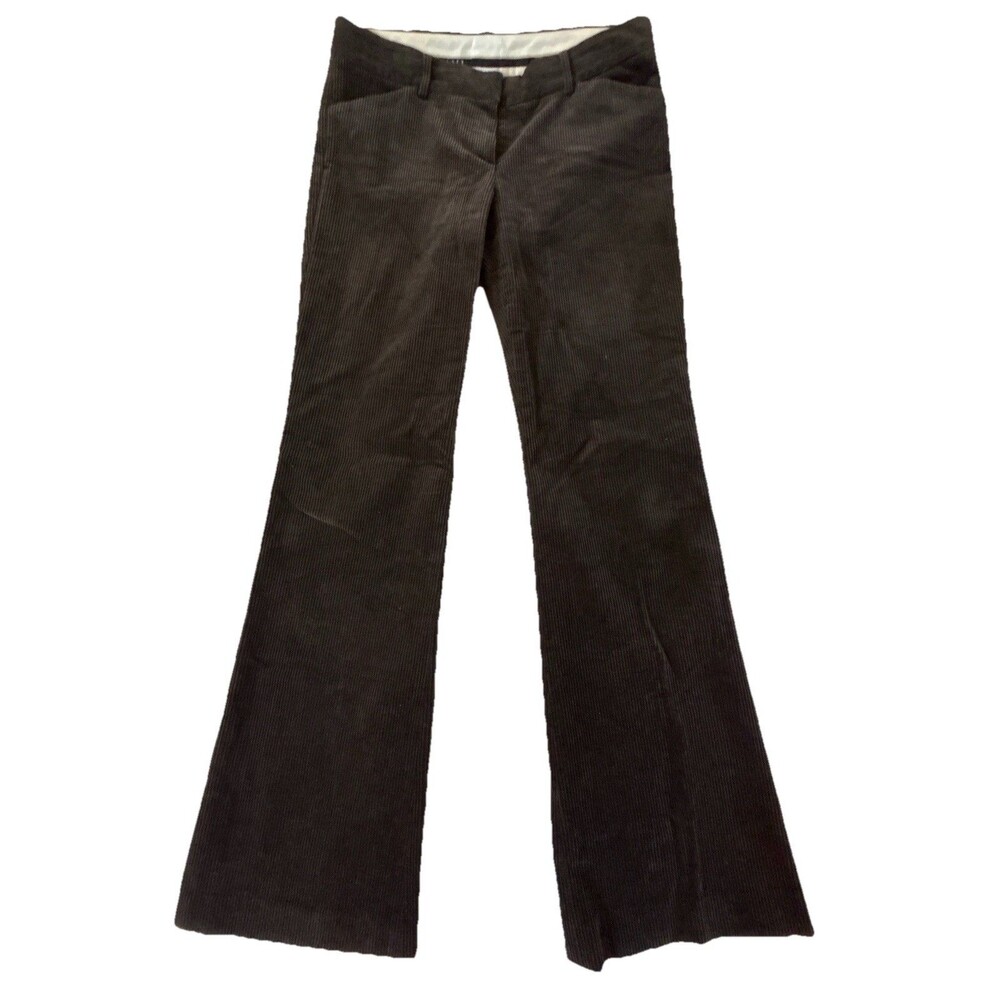Theory Brown Corduroy Pants Women Size 10 Bootcut/Flare Stretch Mid Rise